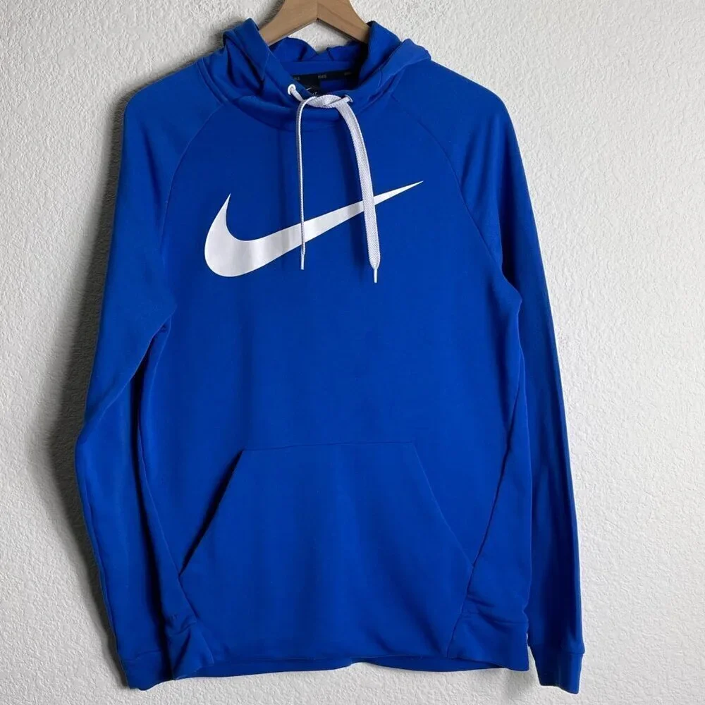 Nike Blue Hoodie with White Swoosh – Women’s Medium